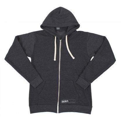Organic Cotton & Recycled Polyester Zip Up Hoodie - Heather Grey